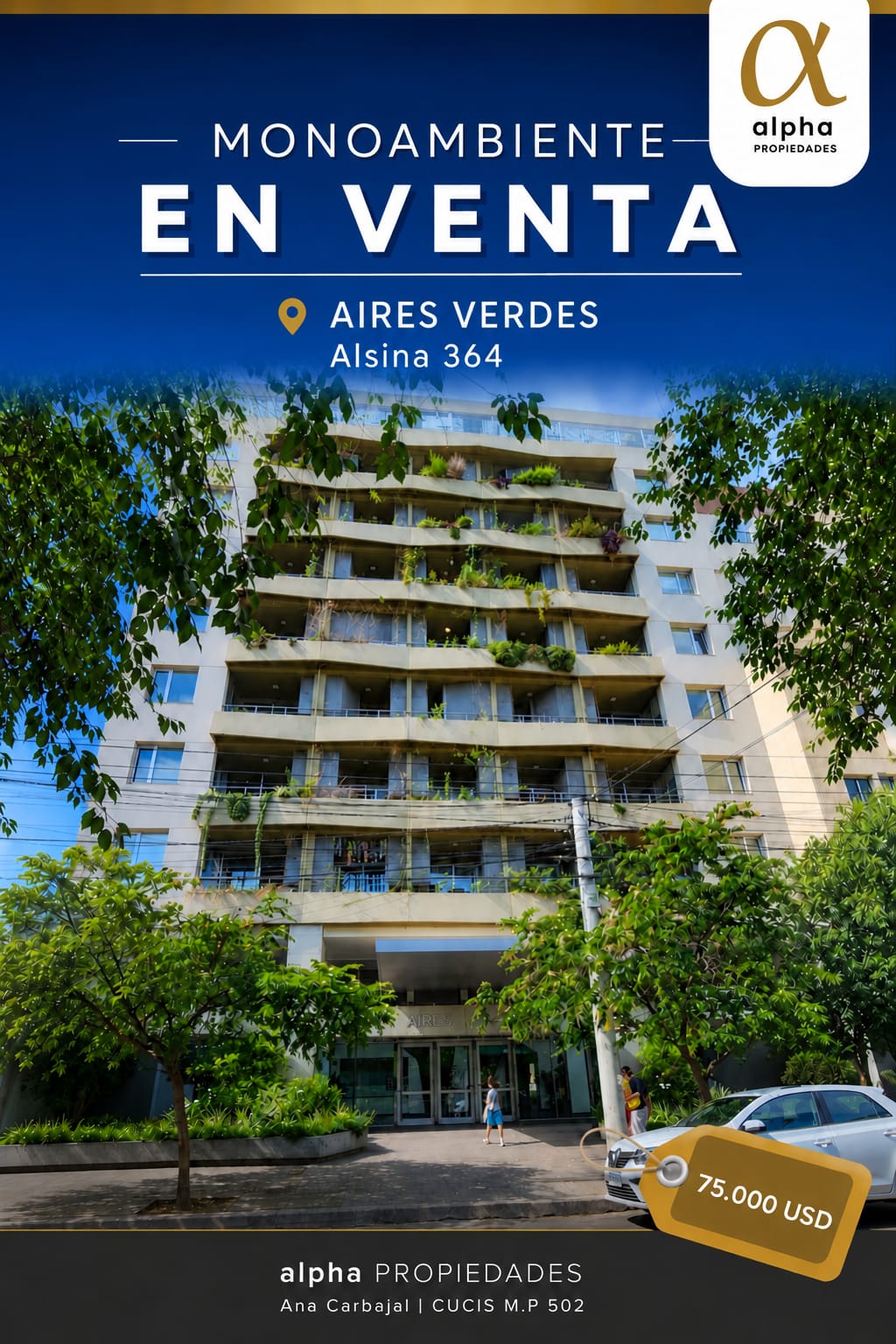 MONOAMBIENTE EN VENTA EN EDIFICIO AIRES VERDES